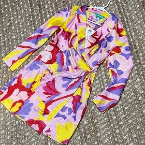Vibrant SOMETHING NEW Floral Wrap Dress